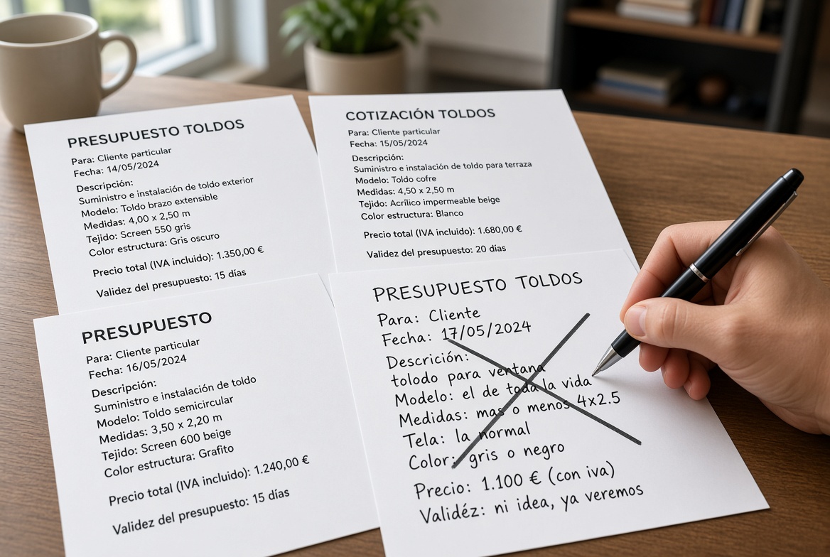 Escasa profesionalidad; me alegro de no contratar toldos el lago madrid